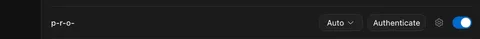 P.R.O. server row in the MCPs tab with an Authenticate button