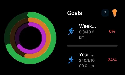 Goals — activity rings and distance targets